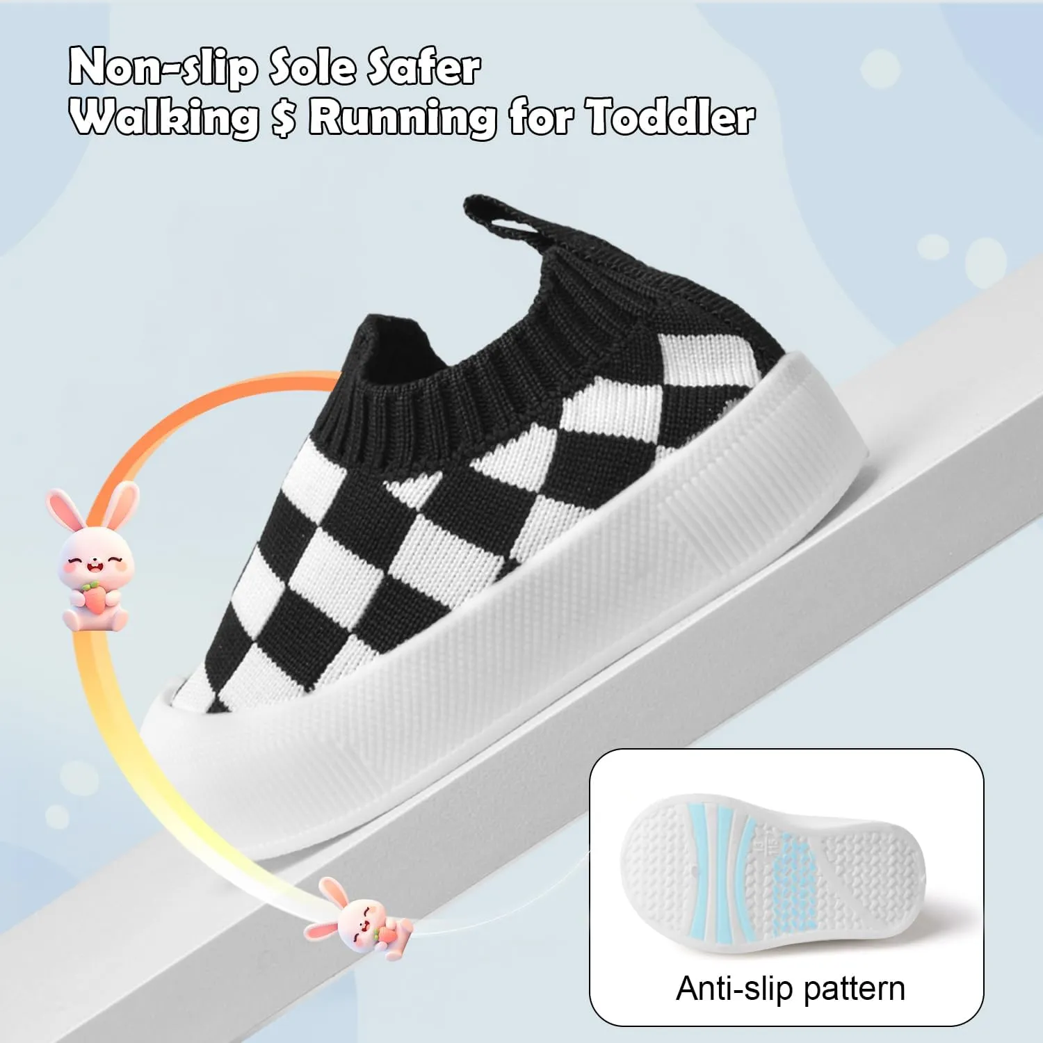 Toddler Shoes Baby Girl Boy Soft Breathable Mesh Wide Toe Box Lightweight Non-Slip Slip On First Walking Shoes