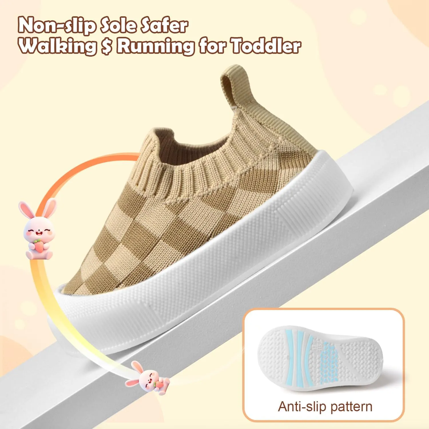 Toddler Shoes Baby Girl Boy Soft Breathable Mesh Wide Toe Box Lightweight Non-Slip Slip On First Walking Shoes