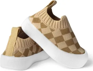 Toddler Shoes Baby Girl Boy Soft Breathable Mesh Wide Toe Box Lightweight Non-Slip Slip On First Walking Shoes