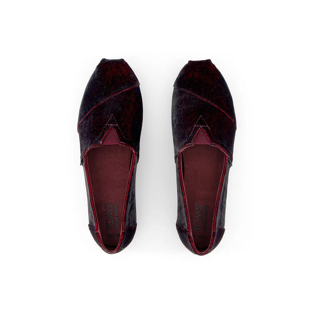 Toms Wmns Alpargata Deep Burgundy Jewel Velvet