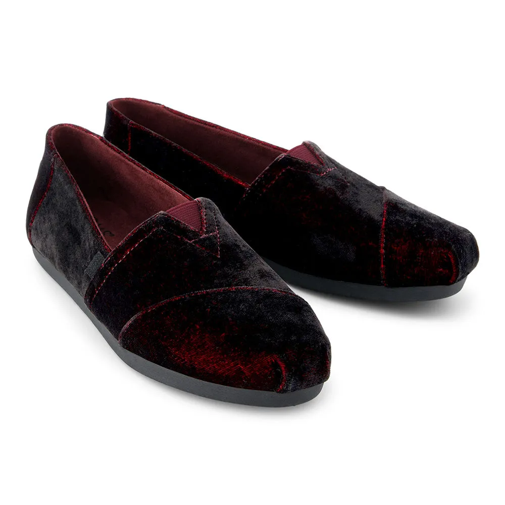 Toms Wmns Alpargata Deep Burgundy Jewel Velvet