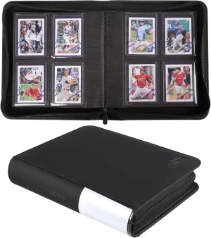 Top Loaders Card Binder, 128 Cards, 4 Pocket Side-Loading Pages Compatible for 3" x 4" Toploaders Sleeves, Collectible Football, Baseball Trading Card Albums