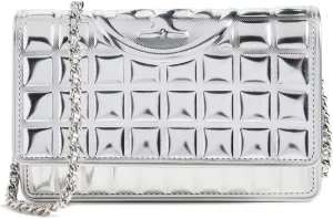 Tory Burch Women's Fleming Soft Metallic Quilt Chain Wallet Bag