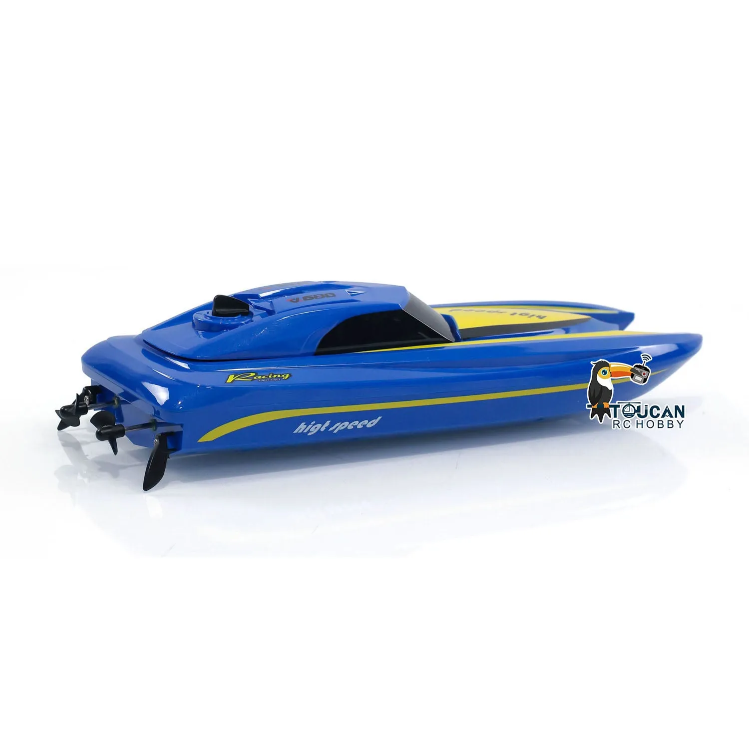 TOUCAN Plastic RC Boat Electric RTR Radio Controlled Racing Ship High Speed Boat Pool Lake Toy for Kids Adults Painted Assembled