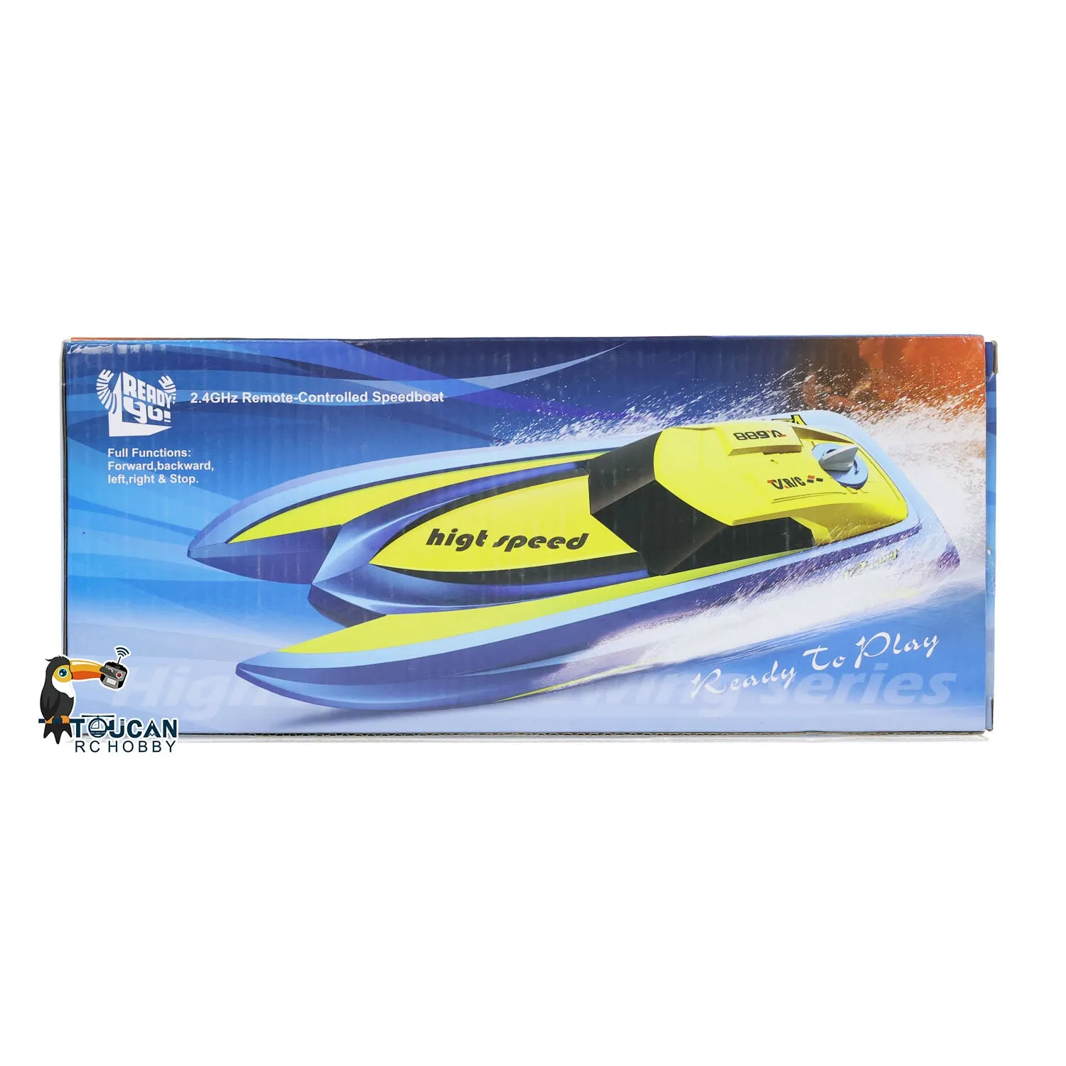 TOUCAN Plastic RC Boat Electric RTR Radio Controlled Racing Ship High Speed Boat Pool Lake Toy for Kids Adults Painted Assembled