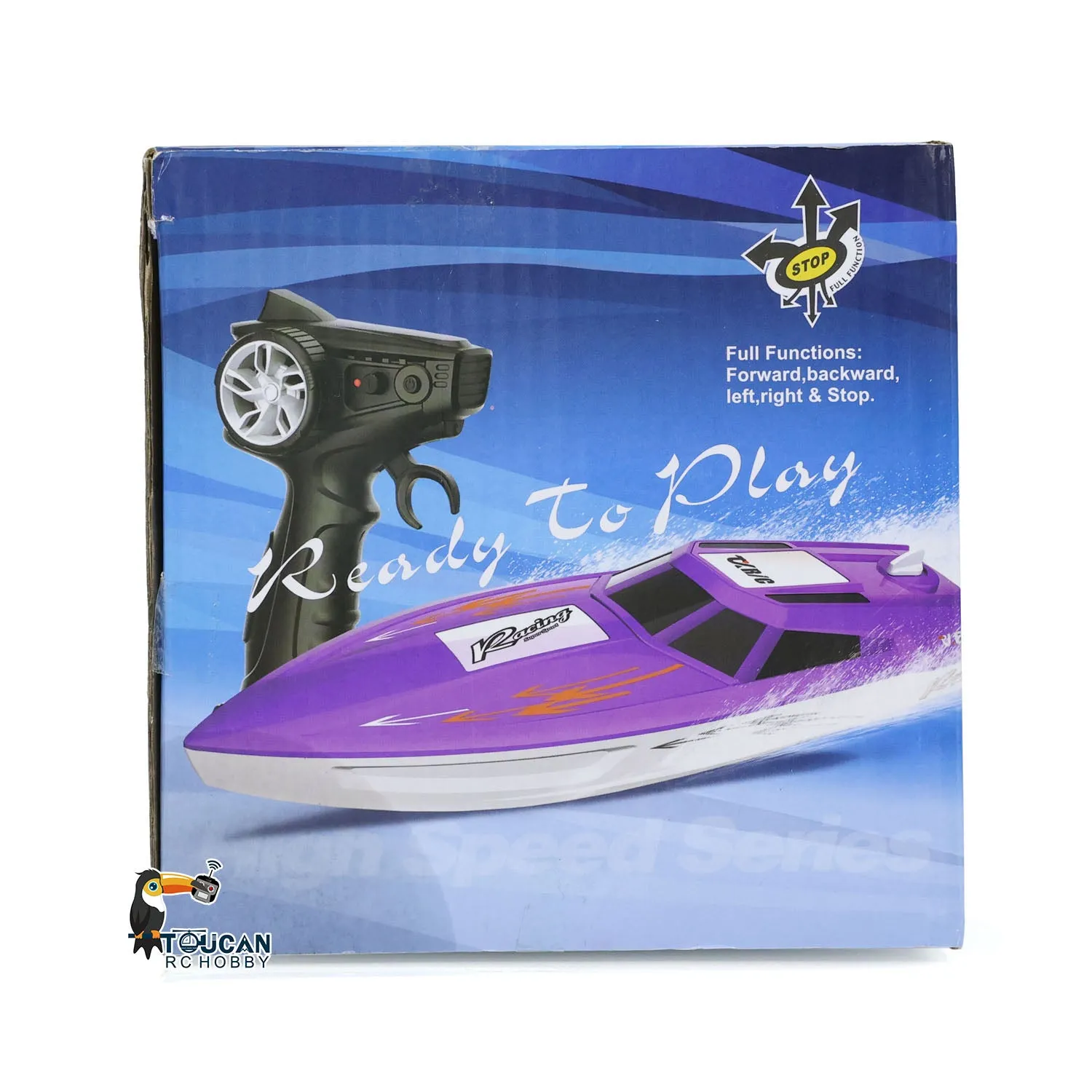 TOUCAN Plastic RC Boat Electric RTR Radio Controlled Racing Ship High Speed Boat Pool Lake Toy for Kids Adults Painted Assembled