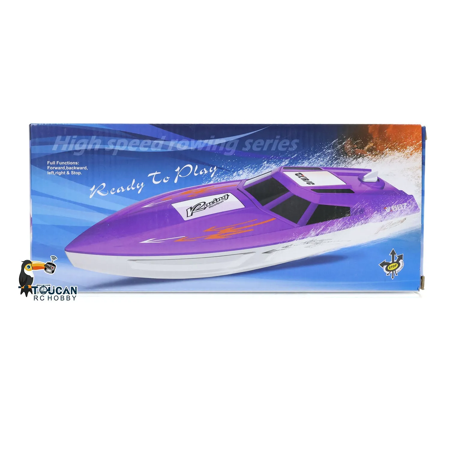 TOUCAN Plastic RC Boat Electric RTR Radio Controlled Racing Ship High Speed Boat Pool Lake Toy for Kids Adults Painted Assembled