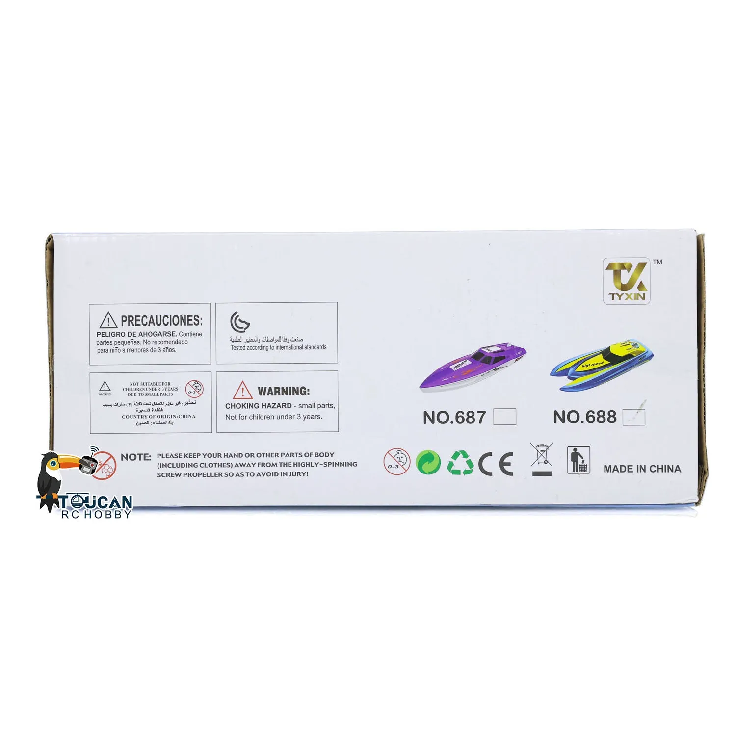 TOUCAN Plastic RC Boat Electric RTR Radio Controlled Racing Ship High Speed Boat Pool Lake Toy for Kids Adults Painted Assembled