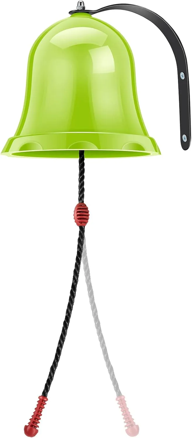 Toys Bell Playground Hanging Bell Educational Plastic Playground Hanging Set Accessories for Boys Girls Gift Outdoor Playhouse Wooden Swing Set Playset Backyard Amusement Park (Green)