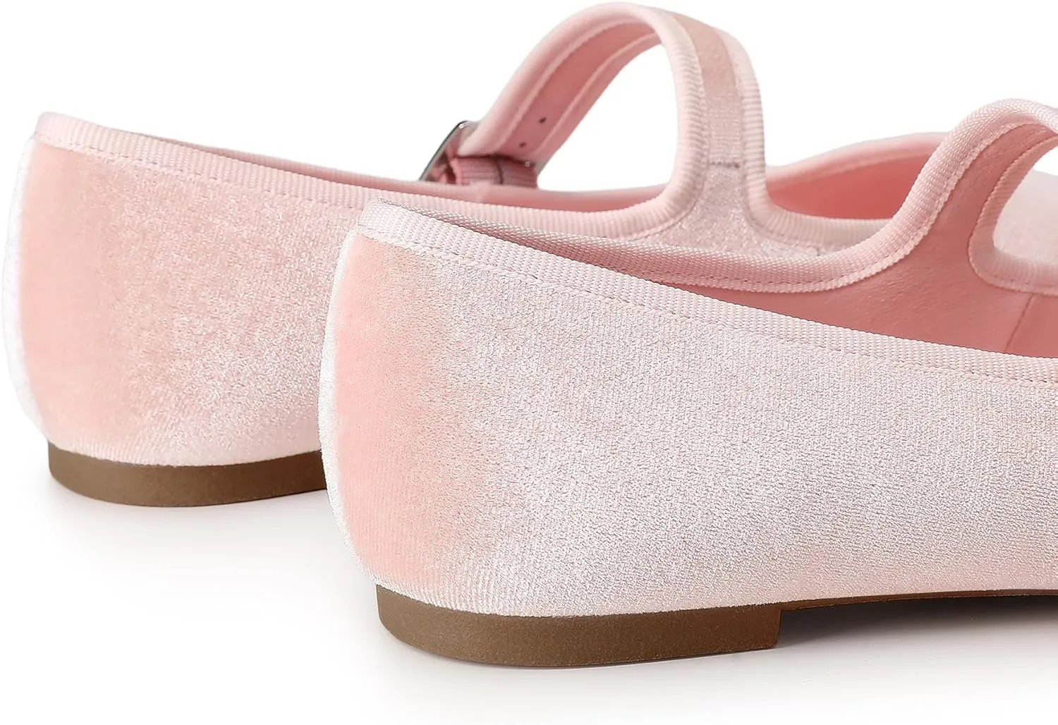 Trary Women's Ballet Flats,Square Toe Velvet Mary Jane Shoes Women,Comfortable Dress Shoes for Women Dressy