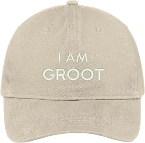 Trendy Apparel Shop I Am Groot Embroidered Soft Low Profile Adjustable Cotton Cap