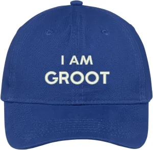 Trendy Apparel Shop I Am Groot Embroidered Soft Low Profile Adjustable Cotton Cap