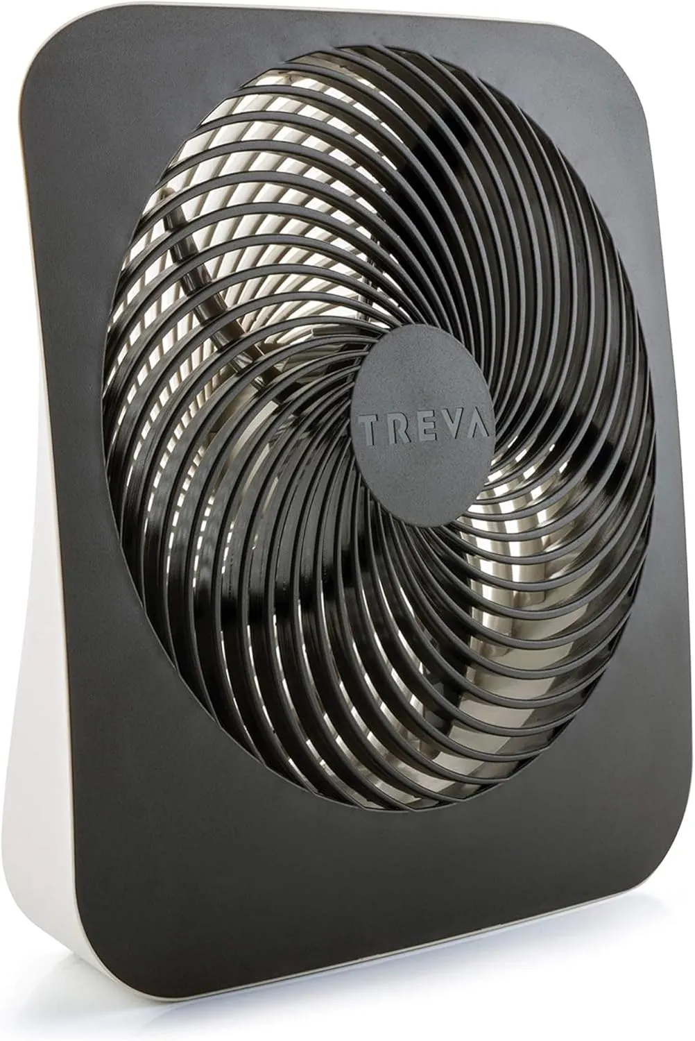 Treva 10-Inch Portable Fan, Powered by Battery and/or AC Adapter - Desk Fan Air Circulating with 2 Cooling Speeds for Personal and Travel Use (Black)