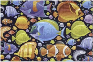 Tropical Marine Fish Jigsaw Puzzles Flat Box Wooden Intellectual Puzzles Game for Idea Gift 1000 PCS