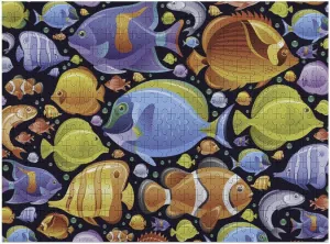 Tropical Marine Fish Jigsaw Puzzles Flat Box Wooden Intellectual Puzzles Game for Idea Gift 500 PCS