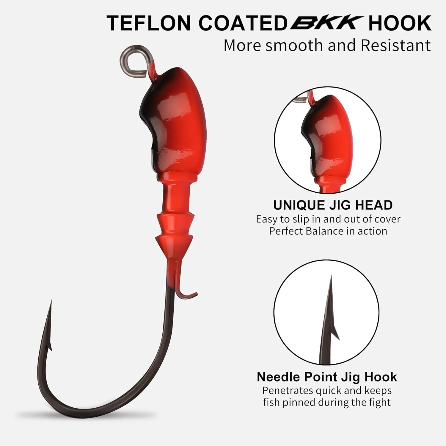 TRUSCEND Fishing Jigs with Ultra Smooth Teflon Hook, Tour Grade Titanium Weed Guard Swim Jigs, Valuable Weedless Skirted Jig, Well-Made Fishing Lures for Crappie Bass Trout, Freshwater Fishing Gear