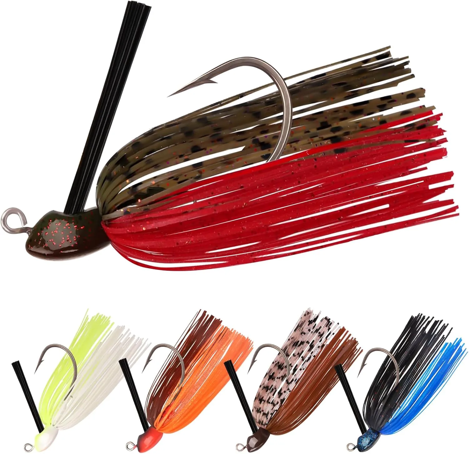 TRUSCEND Fishing Jigs with Ultra Smooth Teflon Hook, Tour Grade Titanium Weed Guard Swim Jigs, Valuable Weedless Skirted Jig, Well-Made Fishing Lures for Crappie Bass Trout, Freshwater Fishing Gear