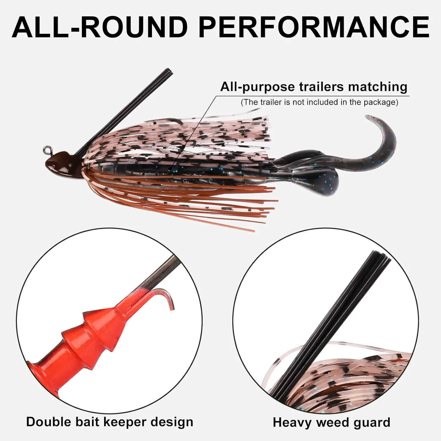TRUSCEND Fishing Jigs with Ultra Smooth Teflon Hook, Tour Grade Titanium Weed Guard Swim Jigs, Valuable Weedless Skirted Jig, Well-Made Fishing Lures for Crappie Bass Trout, Freshwater Fishing Gear