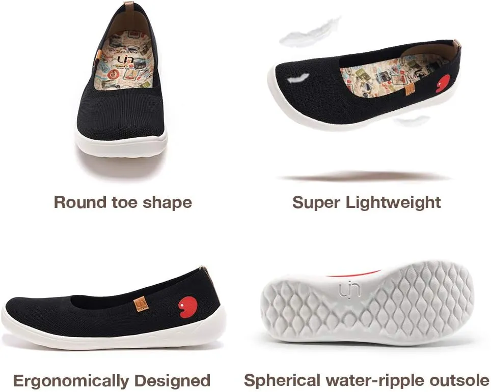 UIN Ballet Flats Shoes for Women Art Printed Wide Toe Casual Breathable Lightweight Slip On Women Loafers