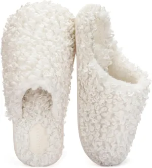 ULTRAIDEAS Women's Fuzzy Slip-on Slippers, Cozy Indoor House Shoes with Memory Foam