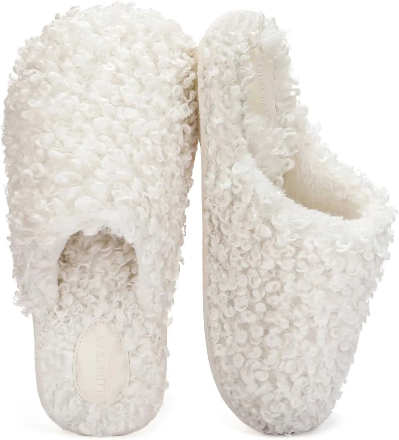 ULTRAIDEAS Women's Fuzzy Slip-on Slippers, Cozy Indoor House Shoes with Memory Foam