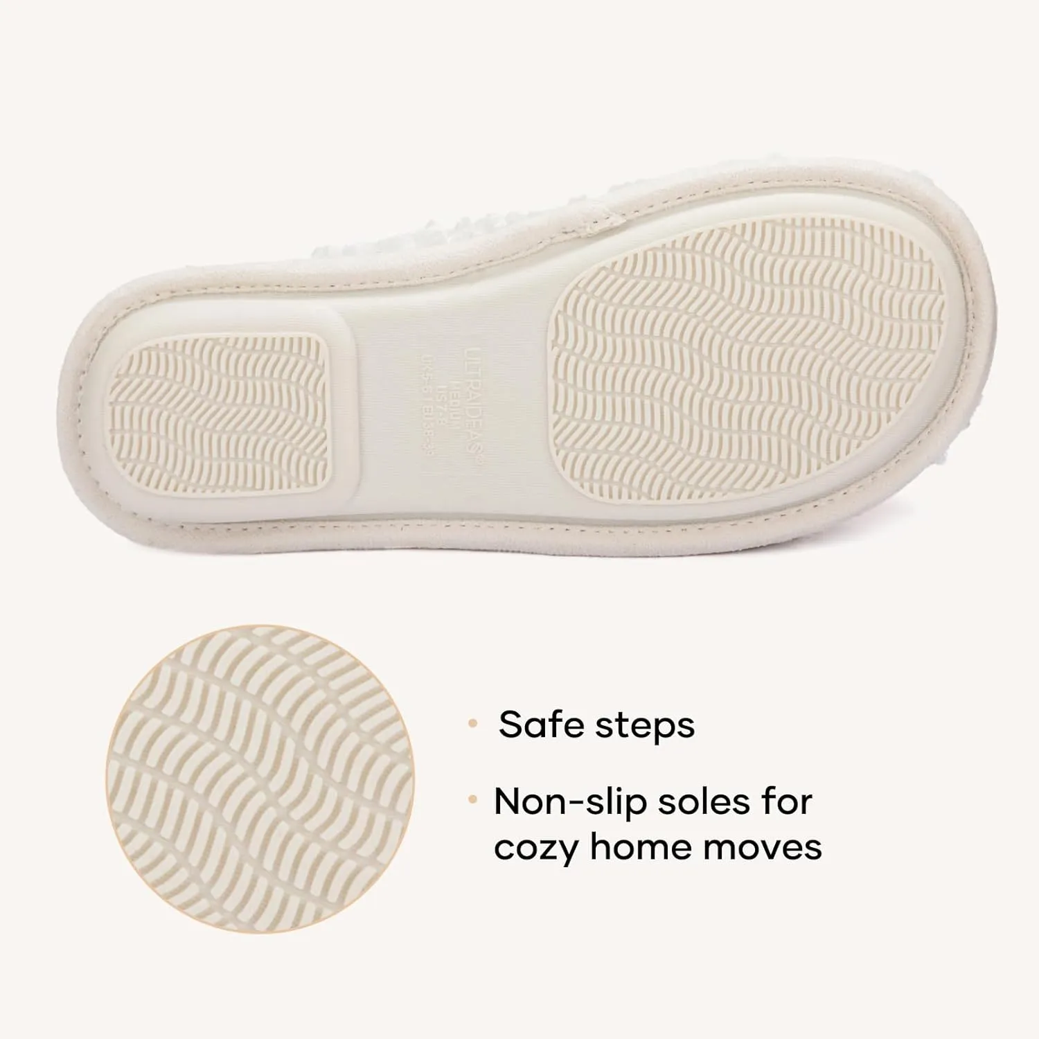 ULTRAIDEAS Women's Fuzzy Slip-on Slippers, Cozy Indoor House Shoes with Memory Foam