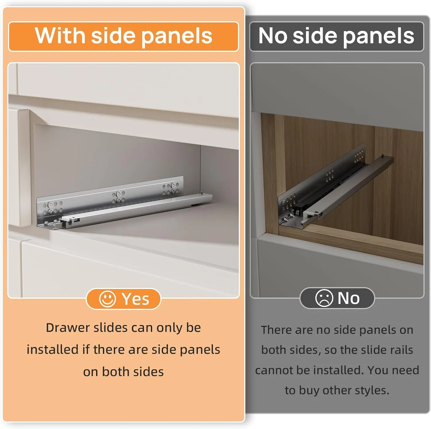 Undermount Drawer Slides 10-24 Inch Soft Close, 100lb Heavy Duty Full Extension Concealed Rails - 2 Pack, Easy Install for Kitchen Cabinets & Furniture