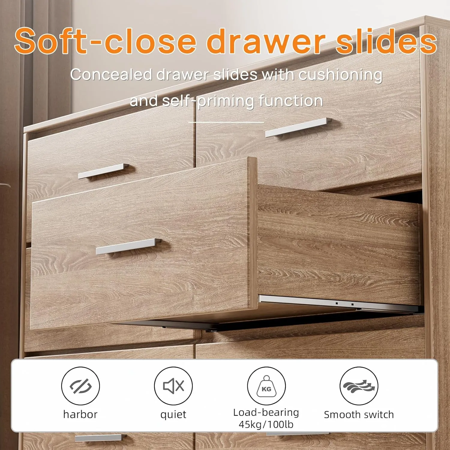 Undermount Drawer Slides 10-24 Inch Soft Close, 100lb Heavy Duty Full Extension Concealed Rails - 2 Pack, Easy Install for Kitchen Cabinets & Furniture