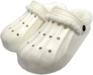 Unisex-Adult Fuzzy Clogs for Outdoor : Fur Lined Garden Shoes for Women and Men Winter Non-Slip Warm Indoor Slip On House Slippers