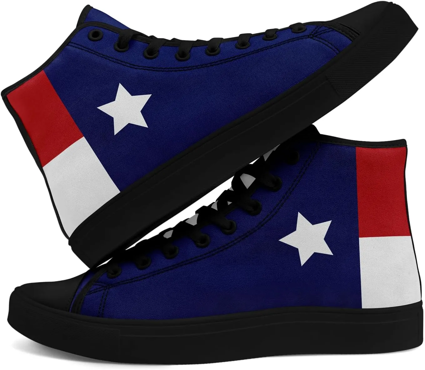 Unisex Flag High Tops Canvas Sneaker Lace Up Casual Trainers Tennis Walking Shoes