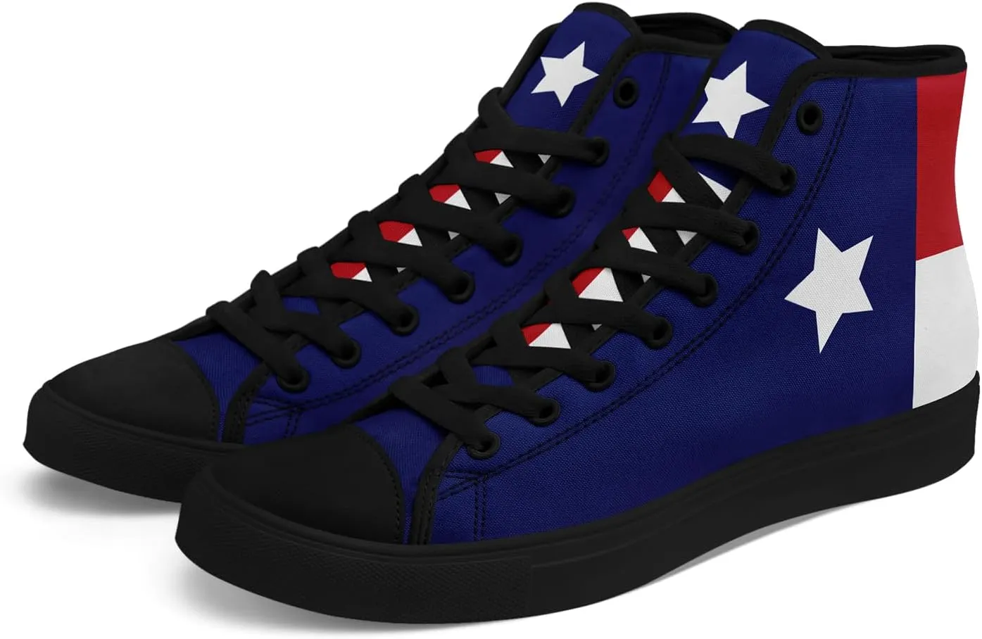 Unisex Flag High Tops Canvas Sneaker Lace Up Casual Trainers Tennis Walking Shoes