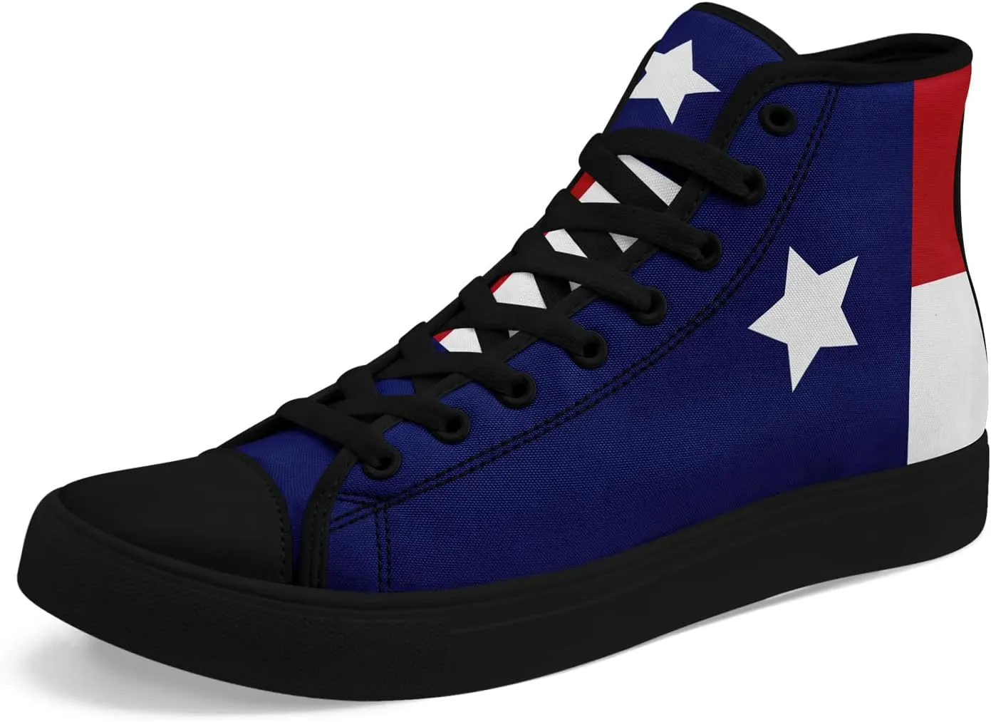 Unisex Flag High Tops Canvas Sneaker Lace Up Casual Trainers Tennis Walking Shoes