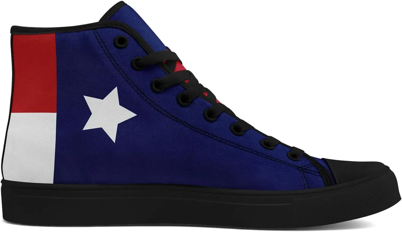 Unisex Flag High Tops Canvas Sneaker Lace Up Casual Trainers Tennis Walking Shoes