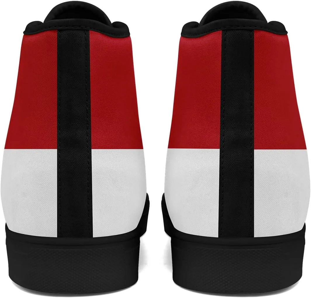 Unisex Flag High Tops Canvas Sneaker Lace Up Casual Trainers Tennis Walking Shoes