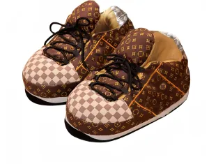 Unisex Fluffy Sneaker Slippers, Comfy Non-Slip Warm Indoor/Outdoor Plush Slippers