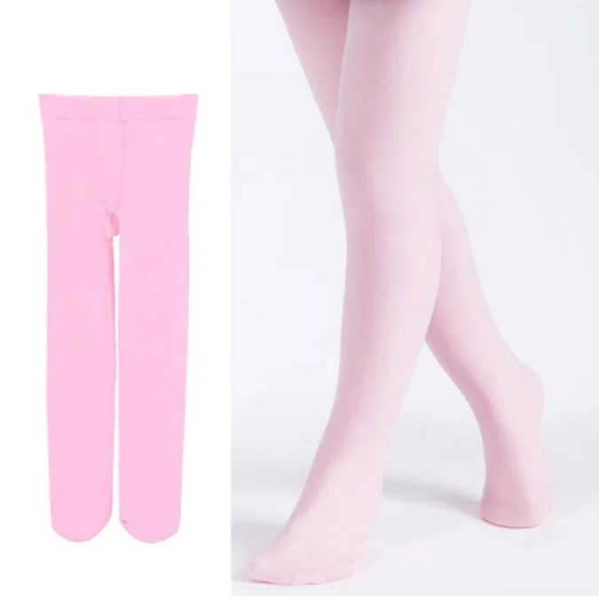 Unisex Footed Light Pink Color Ballet Tights