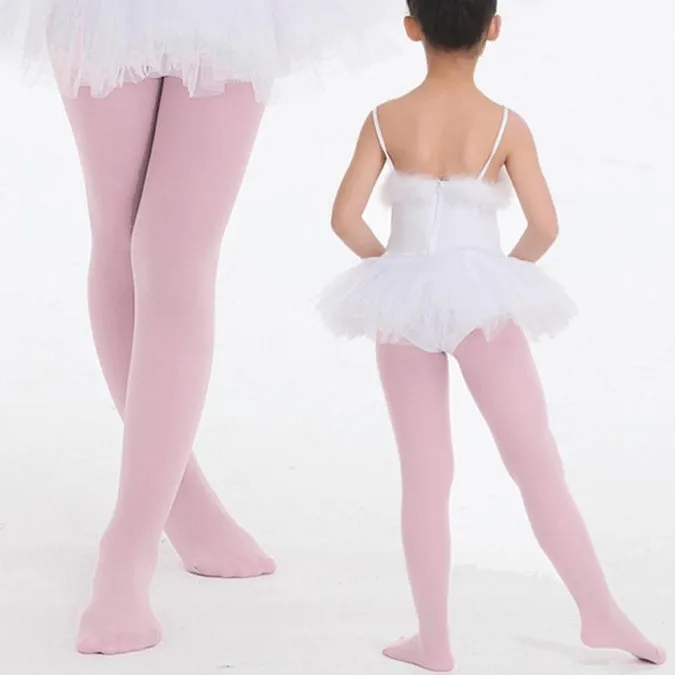 Unisex Footed Light Pink Color Ballet Tights