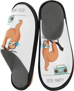 Unisex Fuzzy Foam Slippers Non-Skid Slip-on Soft Warm Sole Fleece Shoes 4-11