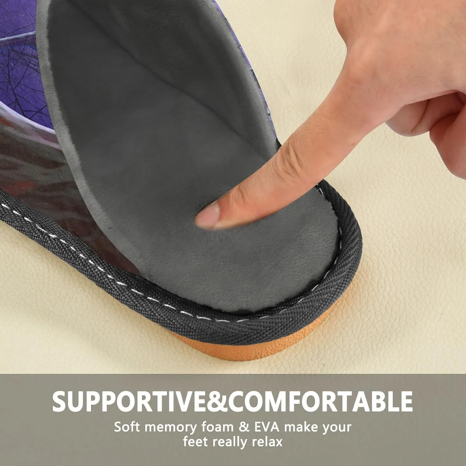 Unisex Fuzzy Foam Slippers Non-Skid Slip-on Soft Warm Sole Fleece Shoes 4-11