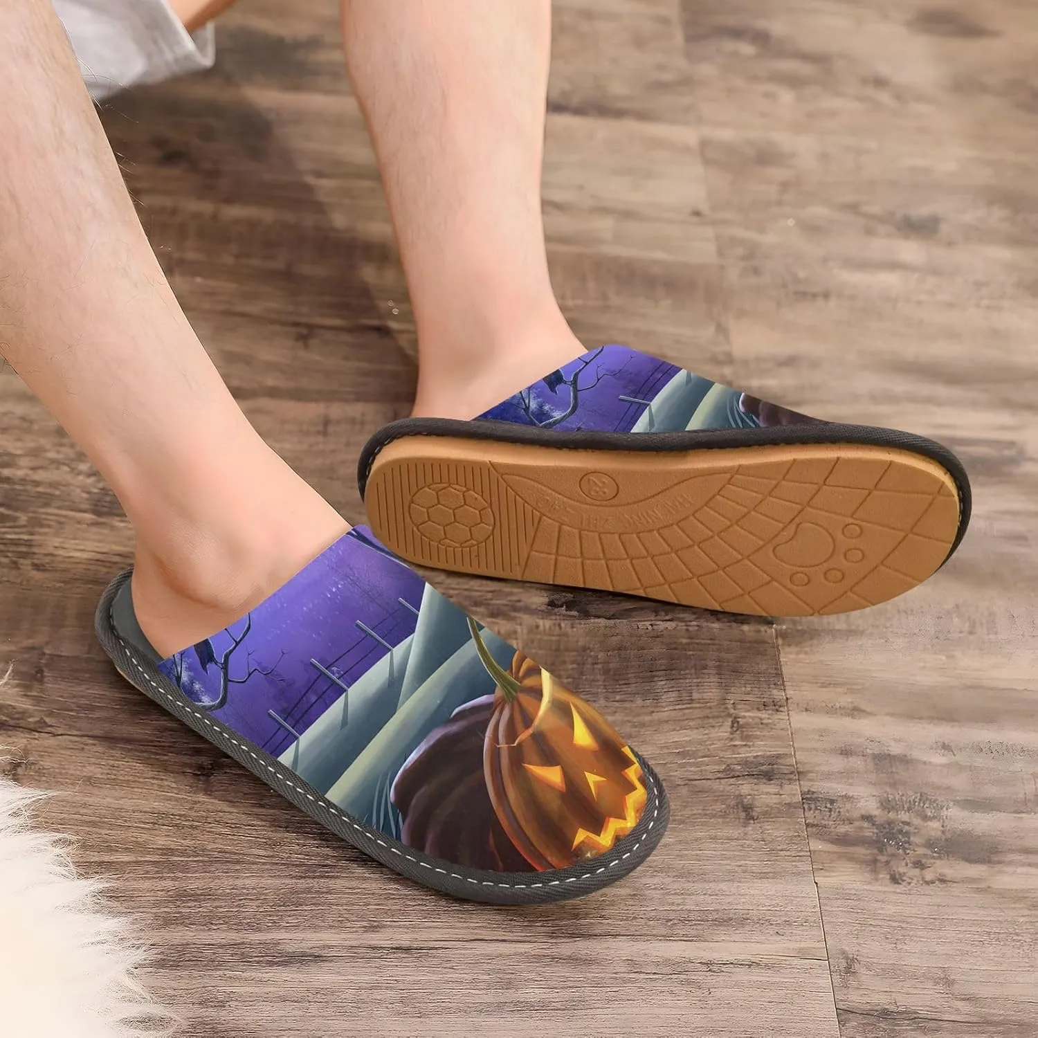 Unisex Fuzzy Foam Slippers Non-Skid Slip-on Soft Warm Sole Fleece Shoes 4-11