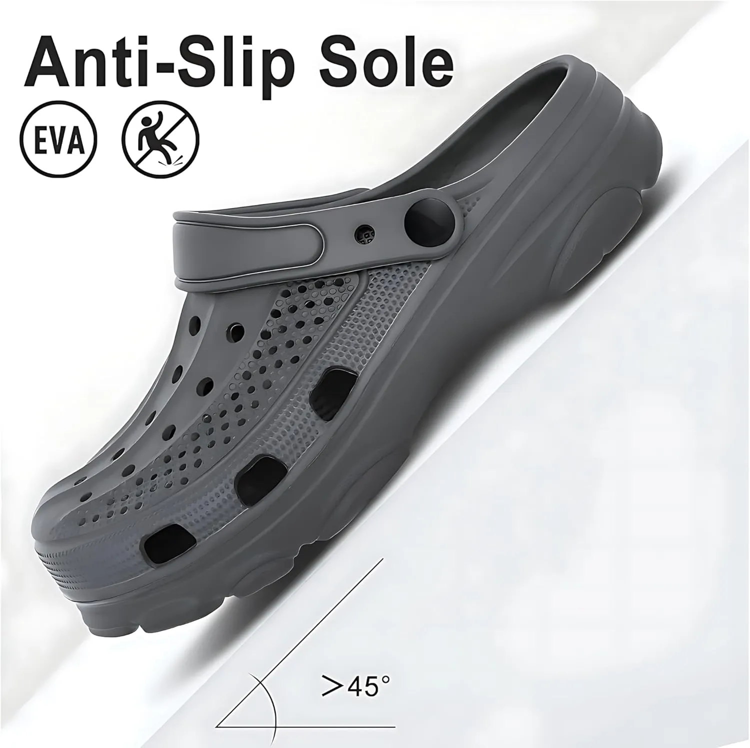 Unisex Garden Clogs,Slip into Non-Slip Comfort with Arch Support,Experience air Cushion Comfort and Easy Slip-on Design, Great for Water Adventures and Casual wear.