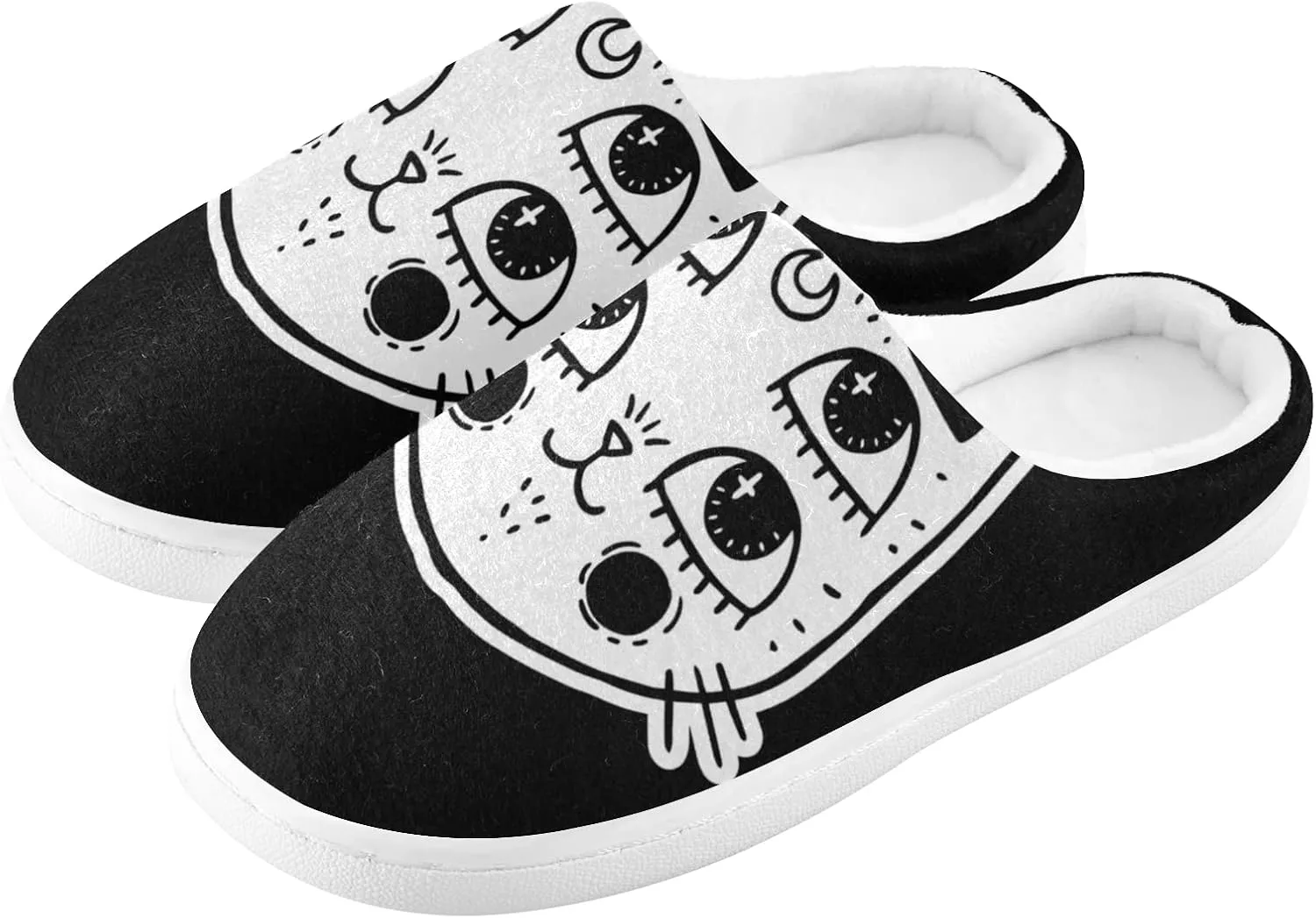 Unisex Memory Foam House Slippers Non-Skid Soft Warm Sole Coral Fleece Slip-on Closed Toe Hand Free Shoes for Bedroom Travel 6-17