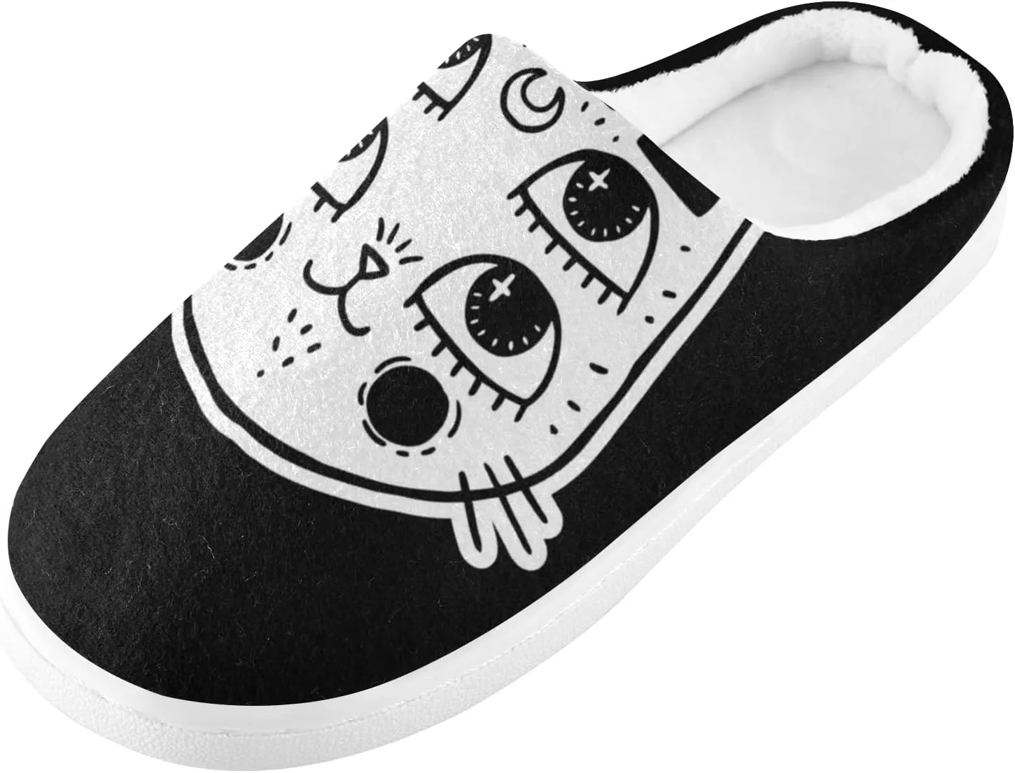 Unisex Memory Foam House Slippers Non-Skid Soft Warm Sole Coral Fleece Slip-on Closed Toe Hand Free Shoes for Bedroom Travel 6-17