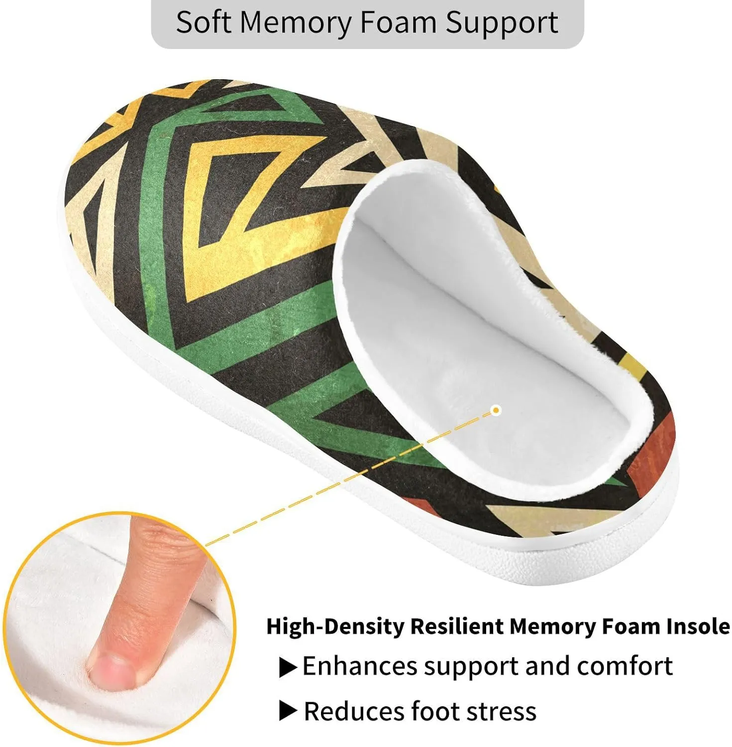 Unisex Memory Foam Slippers Non-Skid Slip-on Soft Warm Sole Fleece Shoes 6-17