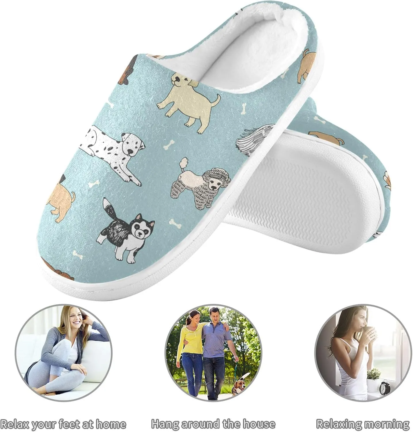 Unisex Memory Foam Slippers Non-Skid Slip-on Soft Warm Sole Fleece Shoes 6-17