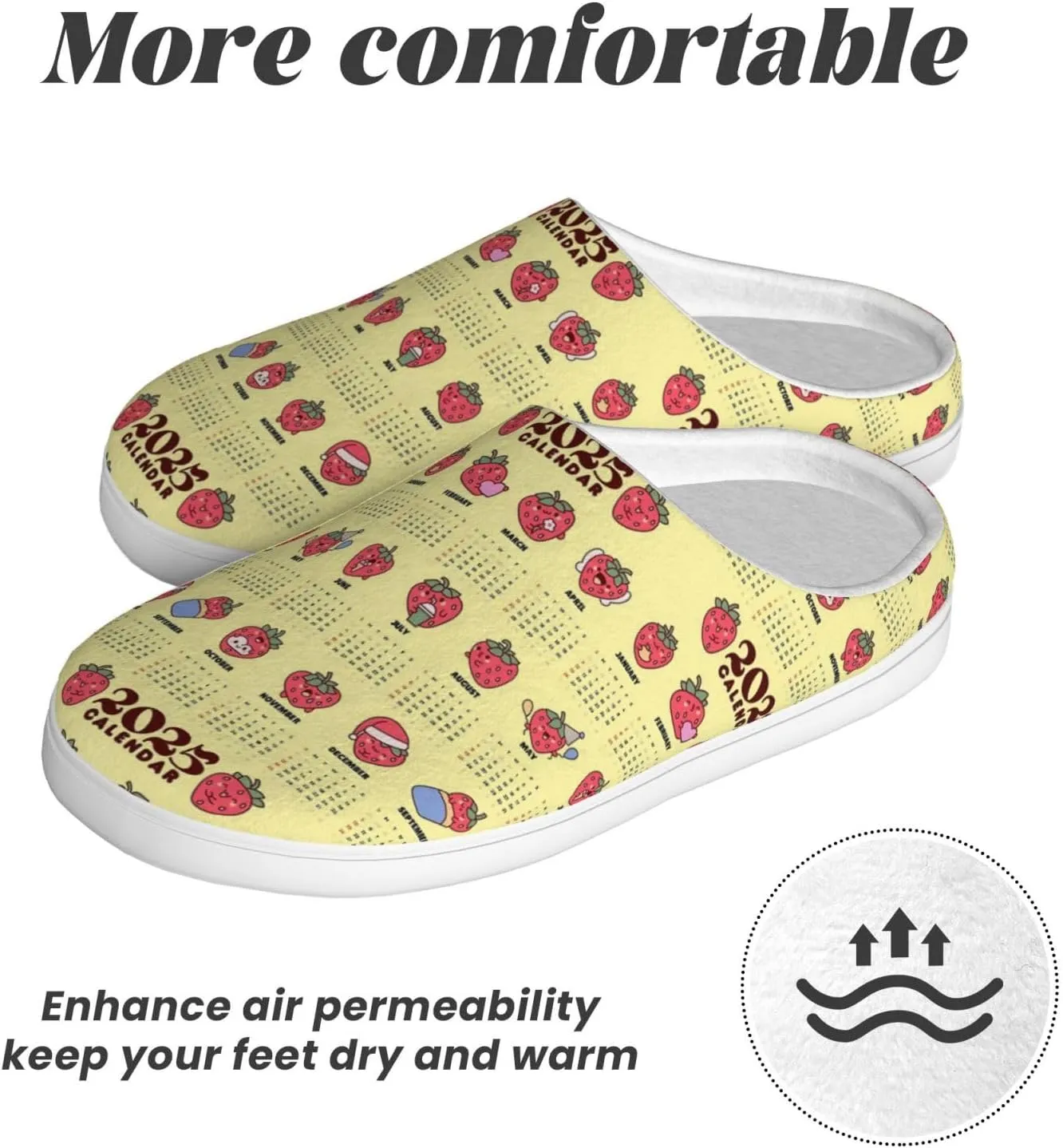 Unisex Warm Slippers Non-Slip Winter Fluffy Slippers Slip-On Plush Slippers Bedroom Slippers House Shoes For Men Women