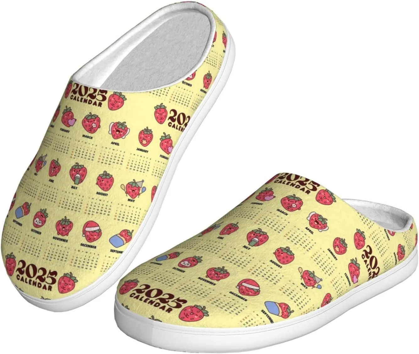 Unisex Warm Slippers Non-Slip Winter Fluffy Slippers Slip-On Plush Slippers Bedroom Slippers House Shoes For Men Women