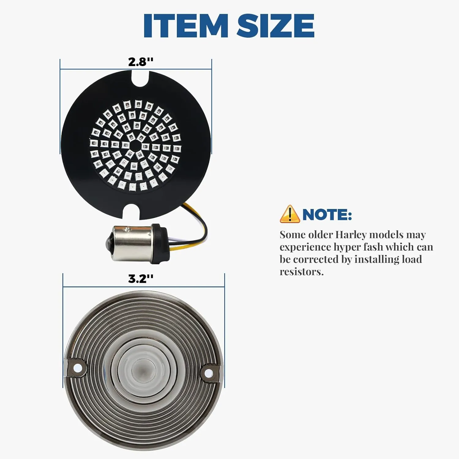 Updated 3 1/4 Inch LED Turn Signals 1156 1157 Socket Flat Housing Fit for Harley Davidson Road King Electra Glide Softail Tour Glide Ultra Limited Led Lights Brake Lights 1986-2025