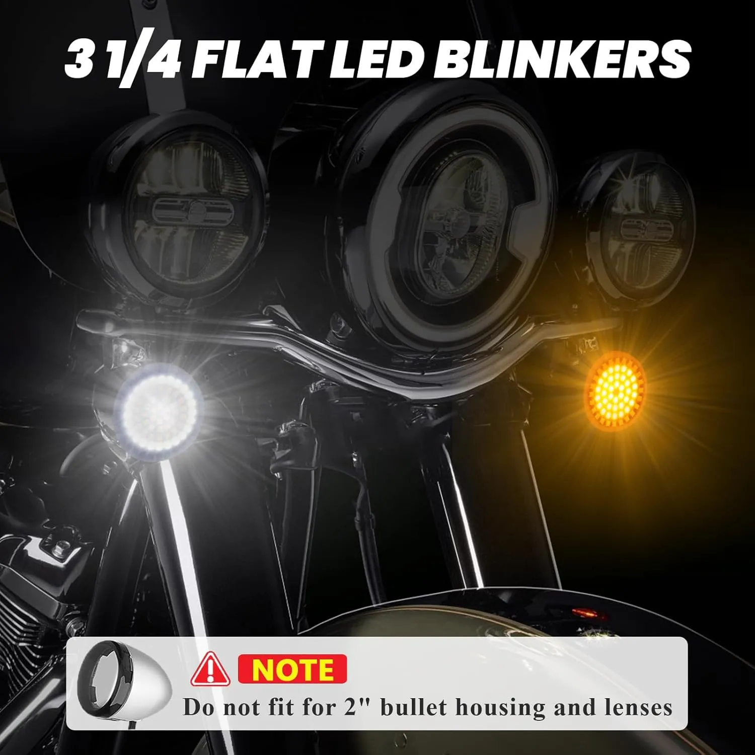 Updated 3 1/4 Inch LED Turn Signals 1156 1157 Socket Flat Housing Fit for Harley Davidson Road King Electra Glide Softail Tour Glide Ultra Limited Led Lights Brake Lights 1986-2025