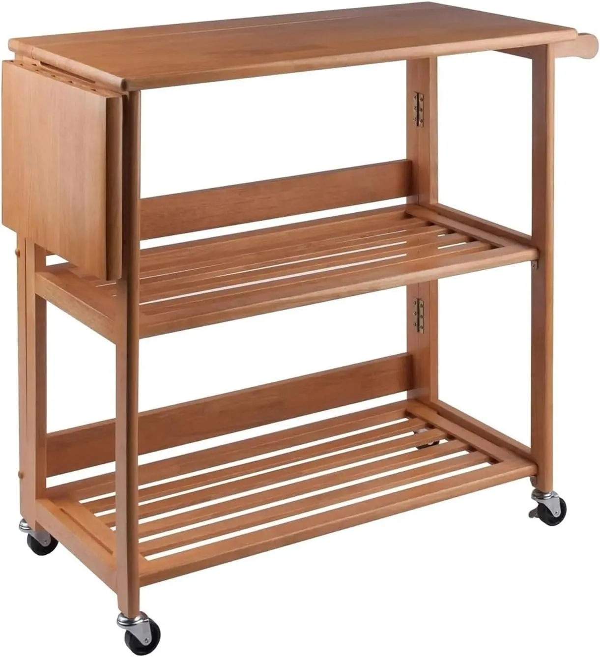 UPGENT Kitchen Cart Kitchen Cart,Including Sturdy Countertop,Knife Holder,Tissue Holder,And2 Open Shelves with Lockable Casters,Kitchen Storage Rack Rolling Cart (Style a)